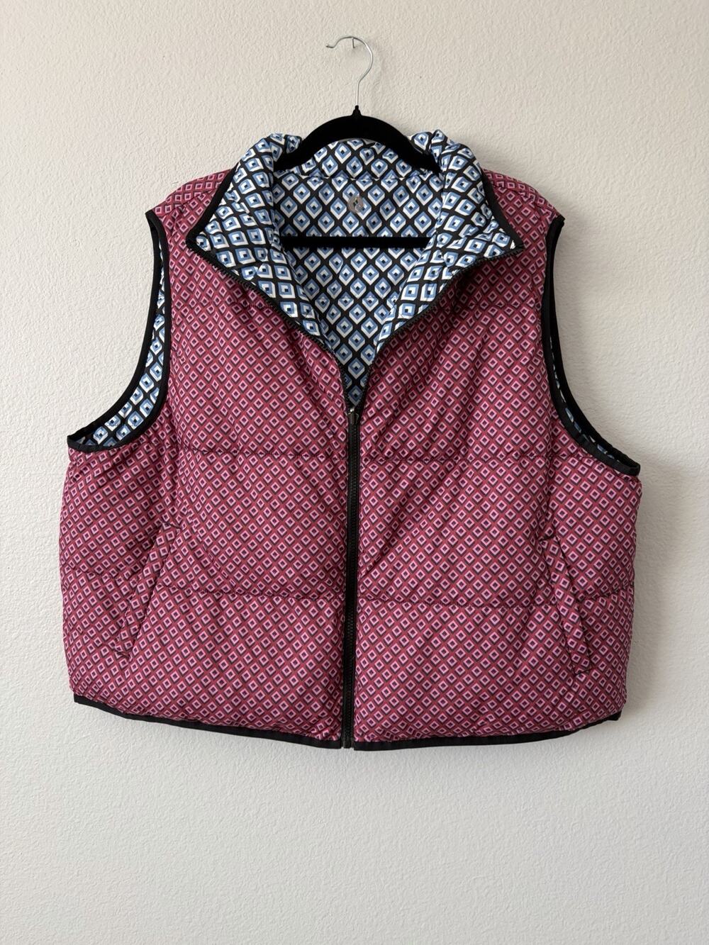 Skechers x Diane Von Furstenberg QVC 3XL Reversible Quilted Geometric Vest